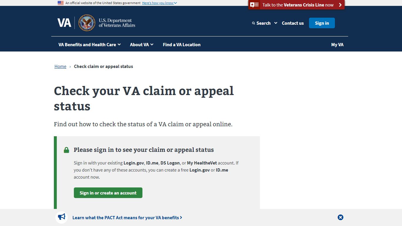 Check Your VA Claim Or Appeal Status | Veterans Affairs
